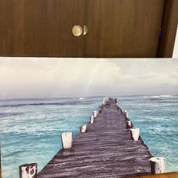 Canvas Wall Art - Wooden Pier Over Ocean check more photos