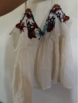 American Eagle baby doll creme top