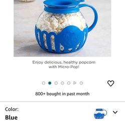 Ecolution Patented Micro-Pop Microwave Popcorn Popper with Temperature Safe Glass, 3-in-1 Lid Measures Kernels and Melts Butter, Made Without BPA, Dis