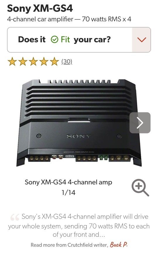 SONY 4 CHANNEL CAR AMPLIFIER ~ HIGH-RESOLUTION CAPABLE