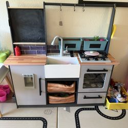 Kids Cute Kitchen Sink And Stove + All The Food!