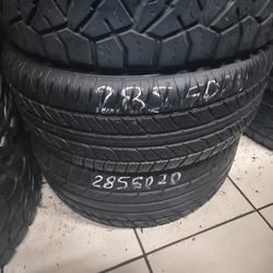 Pair 285/40/20 Used Tires