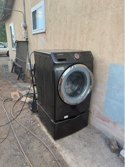Samsung Black Stainless Steel Front Loading Washer For Sale $160 Or Best Offer