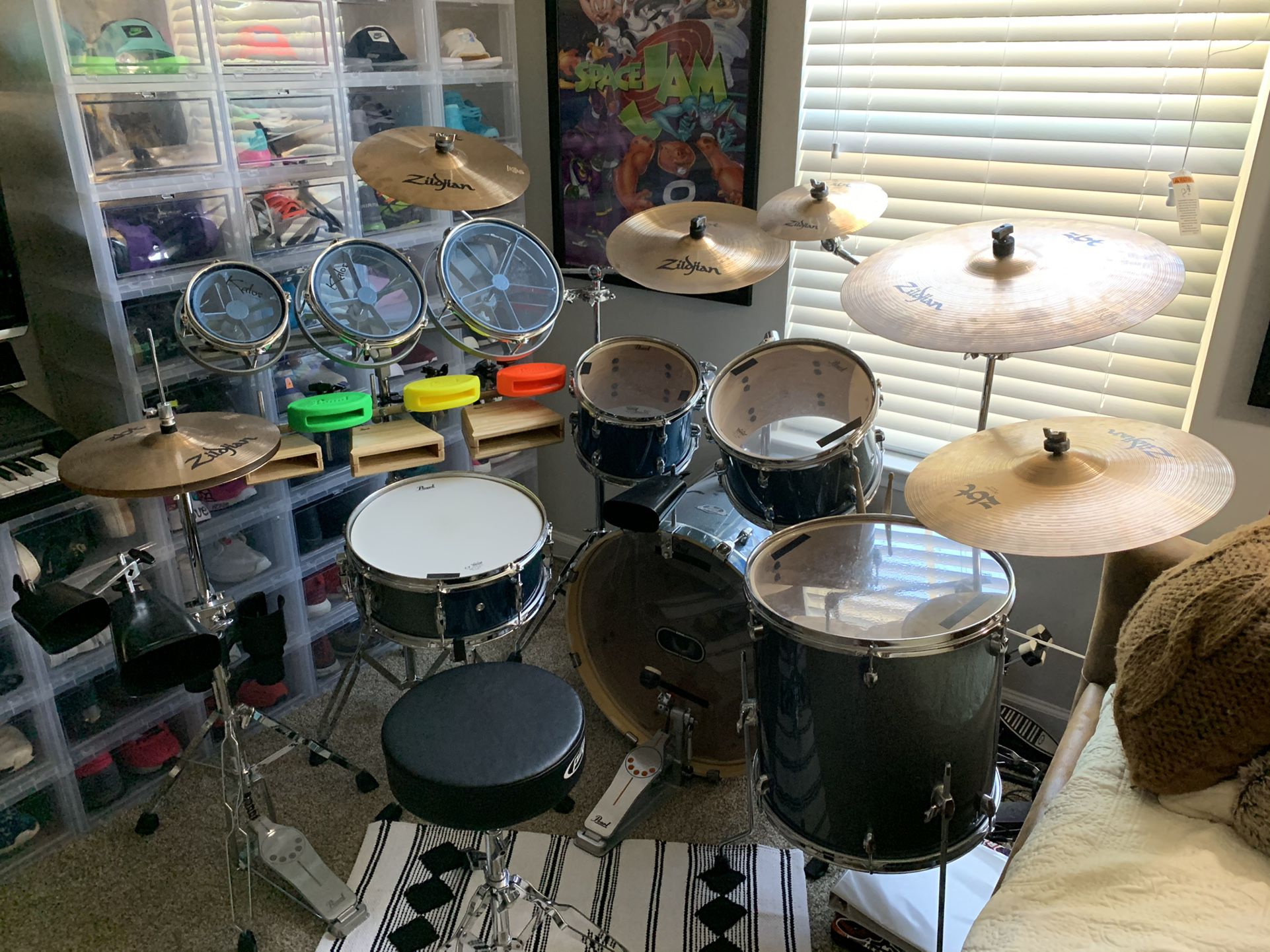 Pearl Export Drum Set With Lots Of Extras