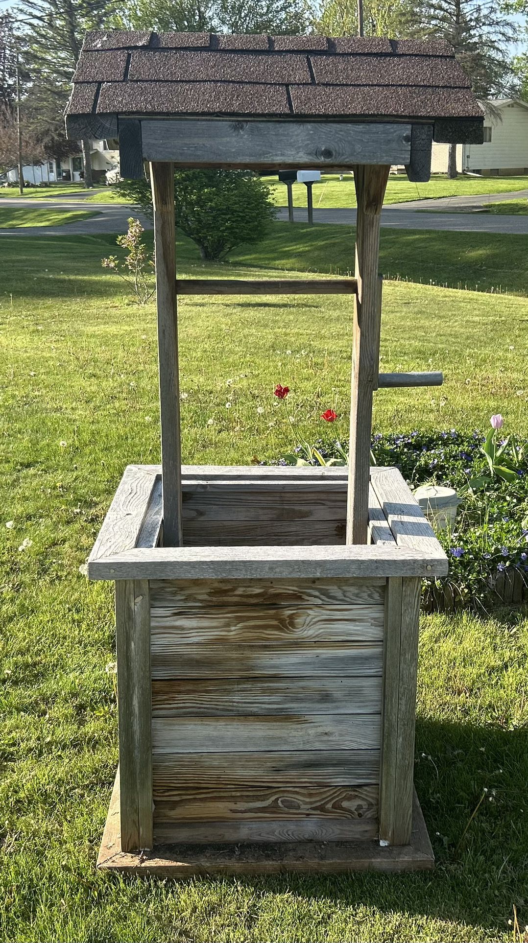 Wishing Well Yard Decoration/plant Holder/ Wooden/ Handcrafted