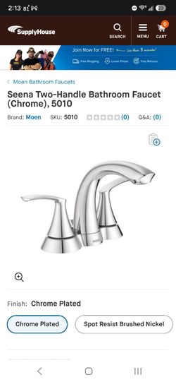 Moen Seena Bathroom Faucet + Mason TP holder and towel ring: Chrome