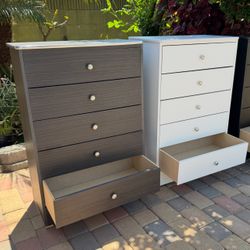 White Chest Five Drawer Dresser New!