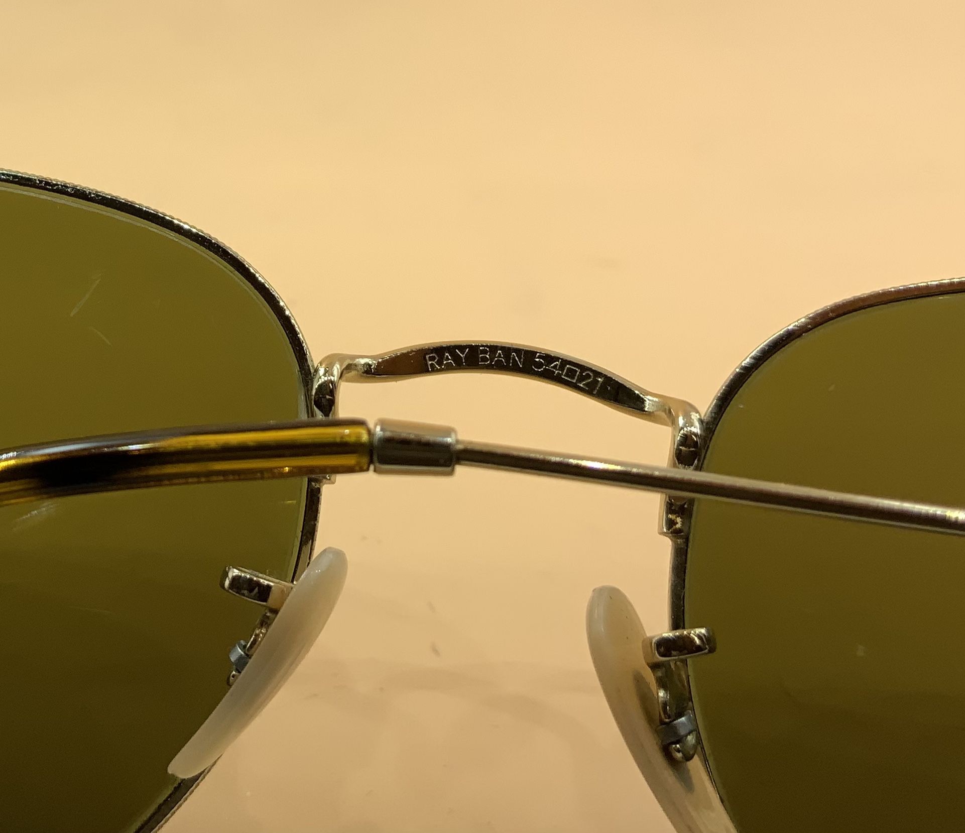 Ray-Ban Sunglasses Hexagonal Blue Mirror / Gold Frame  display picture 2