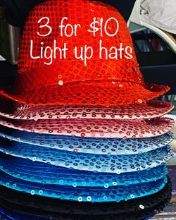 Light up led hats 3 For $10