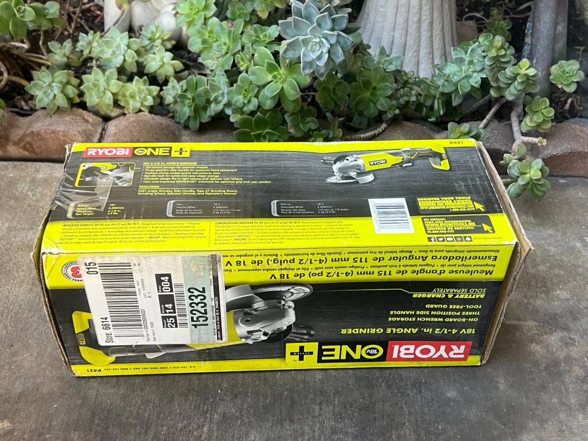 └➤➤➤NIB Ryobi P421 ONE+ 18V 4-1/2'' Angle Grinder (Tool Only)