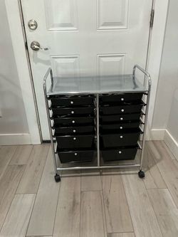 Rolling Storage Cart with 12 Drawers