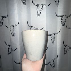 White Ceramic Pot w Crackle Finish