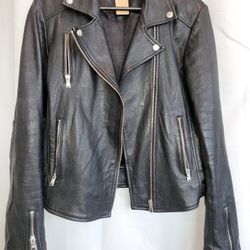 DSTLD Leather Moto Jacket, Size M