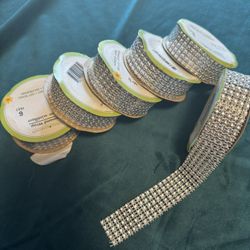6 Rolls Of Rhinestone Ribbon