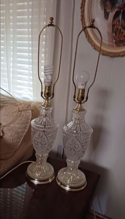 Vintage Hollywood Regency style Crystal Lamps