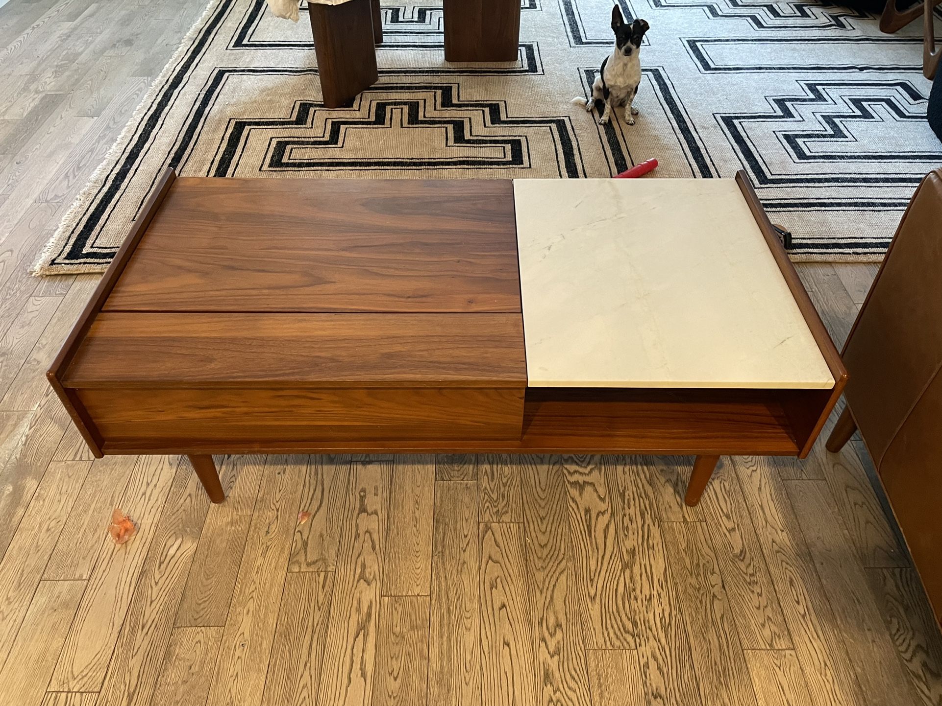 West Elm Mid century Pop Up Storage Coffee Table
