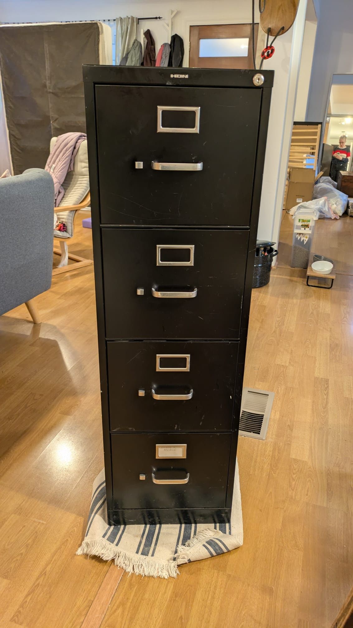 Black Metal Filing Cabinet