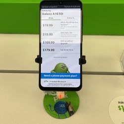 Samsung A16 only $20 with a new line of service at cricket wireless