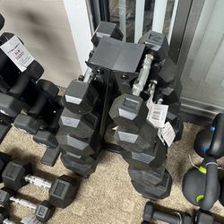 Tru Grit Hex Weights And Rack 