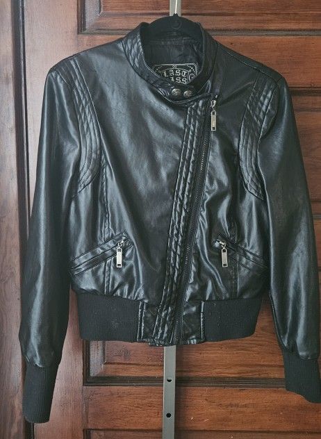 XL, Last Kiss Bomber Jacket, Faux Leather