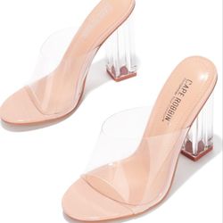 Clear Block Heels