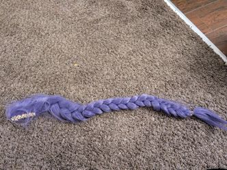 Long Purple Braided Ponytail Wig Clip