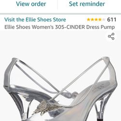 "Cinderella"  Faux Glass Slipper Pumps With Butterfly Detail