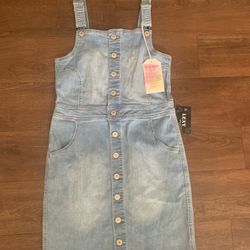Wax Jean Light Blue Strapless Denim Dress/Skirt Overalls Size Medium NWT