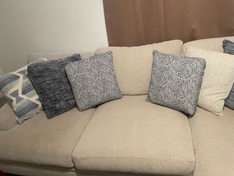 Cindy Crawford 2pc Sectional for sale. Wood floor lamp $30. NEED GONE BY JUNE 1st