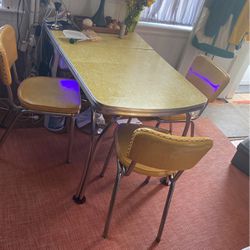 Vintage 1954 Diner Table And 4 Chairs MCM