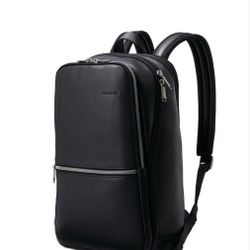 Samsonite Classic Leather Slim Backpack New With Tags