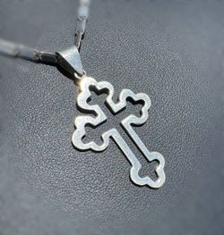 Jewelry 925 sterling silver Cuban link chain necklace cross pendant chain 24.00” 3.20mm 13.10g