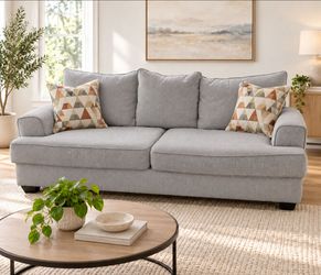 Light Gray Sleeper Sofa with Mattress – 87”
