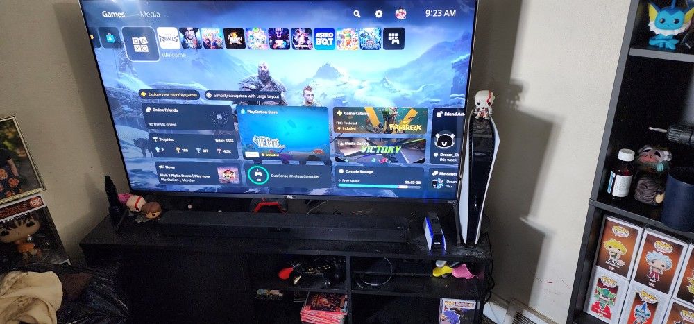 55in TCL 4K QLED TV With TV Stand And LG Soundsbar