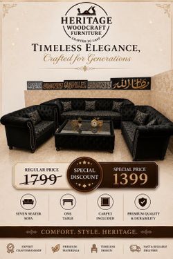 Luxury Velvet Sofa Set with Carpet – $1,399