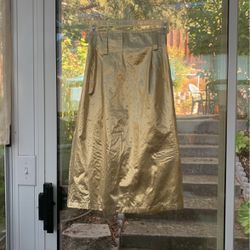 Gold Lame Skirt With Pleats In Front 