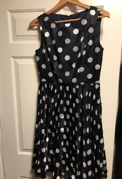 Adrianna Papell polka dot pleated skirt dress size 4