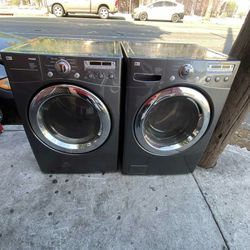 🍂SET WASHER AND DRYER LG🍂 ✔️DARCK STEEL✔️🆓️FREE DELIVERY🆓️