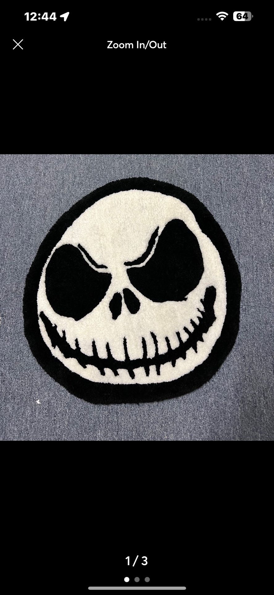 Jack Skellington Decor Rug Handmade