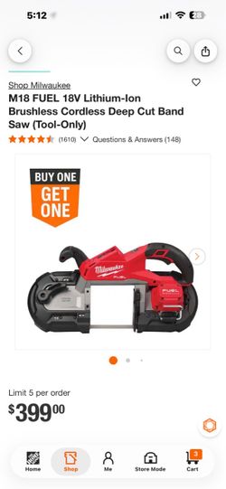 Milwaukee M18 FUEL Cordless Deep Cut Band Saw