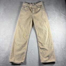 Levis Ribcage Straight Ankle Corduroy Pants Women’s Size 25 Tan Beige #496