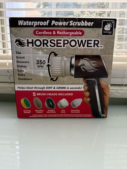 RUBY HORSEPOWER - Cepillo Limpiador, Resistente al Agua, Energía Eléctrica, Gira a 350 RPM, 5 Cabezales de Cepillo, COMO SE VIO EN LA TV, Limpia Sucie