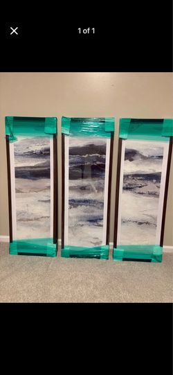 Three-piece abstract artwork- like new
