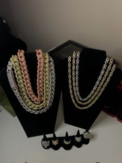 Iced Out Chains, Bracelets, Rings & Pendants
