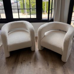 Boucle Accent Chair - Free Delivery ✅ White Boucle Accent Chair - Office Chair - Room Chair