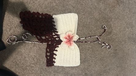 Handmade crochet halter flower top