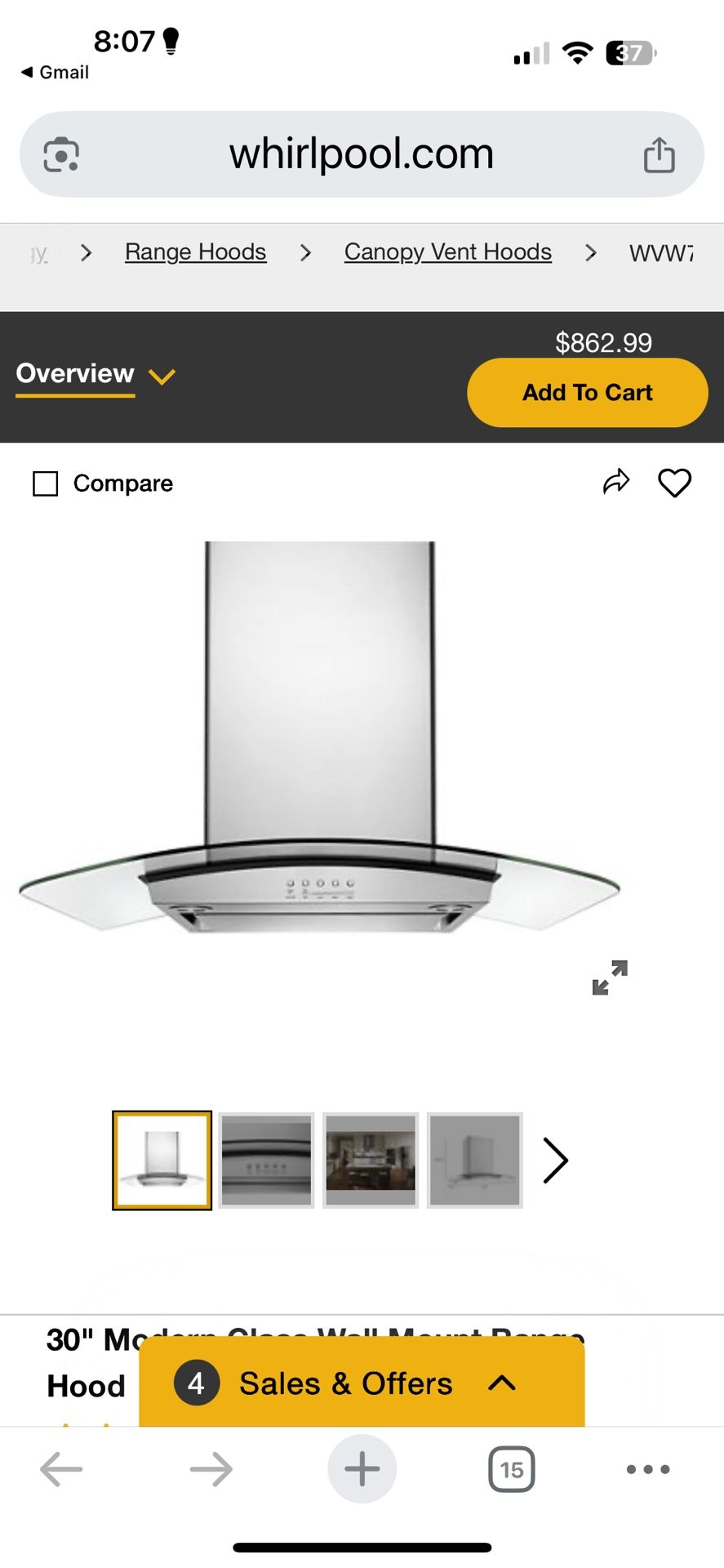 Stainless Steel Hood Range