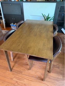 Wooden Dinning Table with 4 Chairs