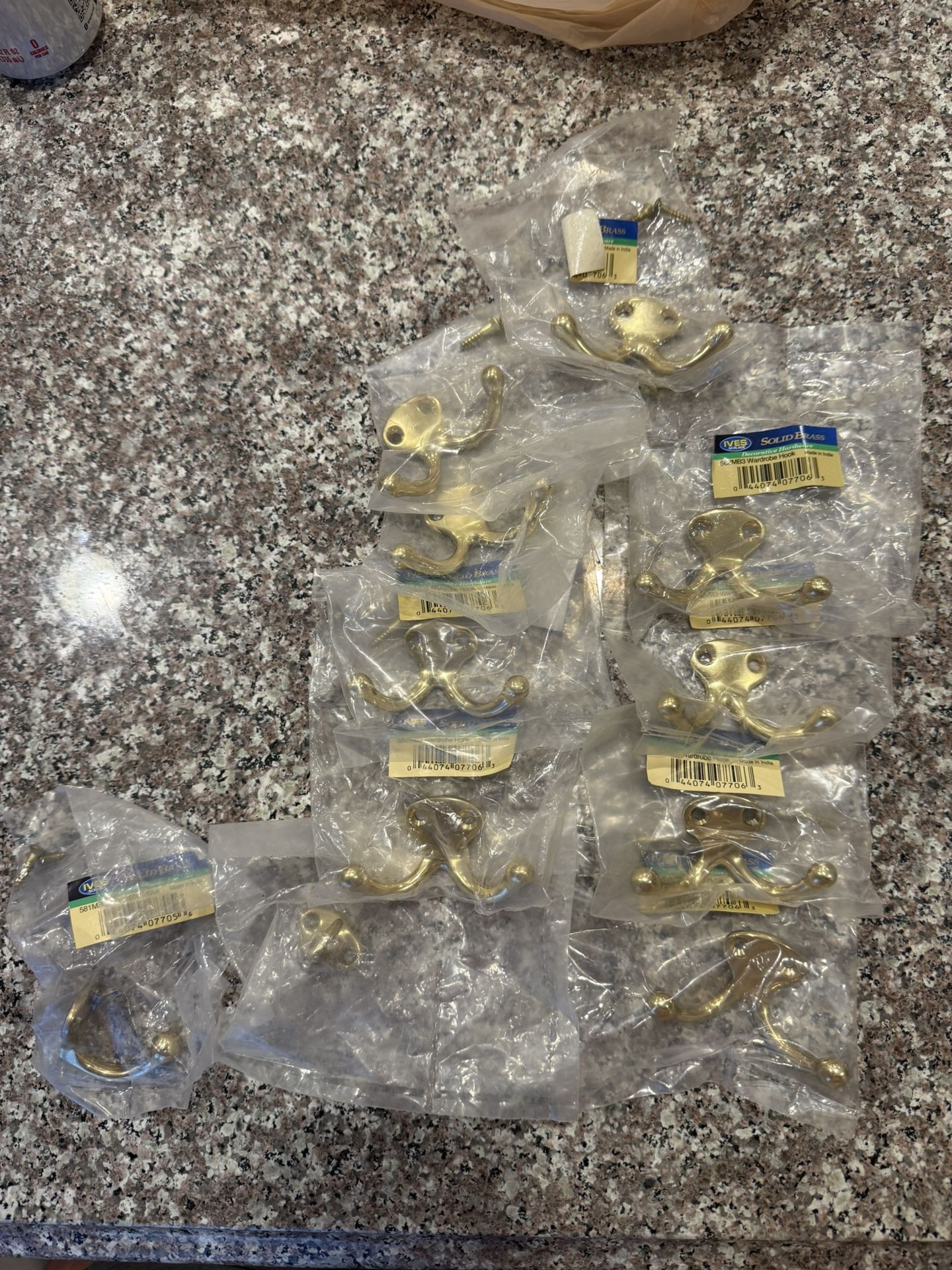 Wardrobe Hooks Ives Solid Brass 582MB3 9pieces