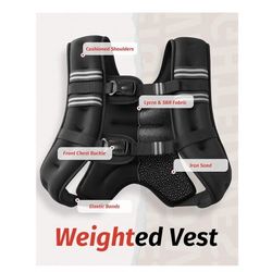Weighted Vest 16lb Reflective Stripe for Workout, Strength Training, Running, Fitness new 